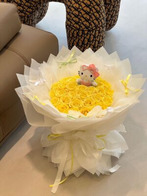 52支 黄色永生花花束