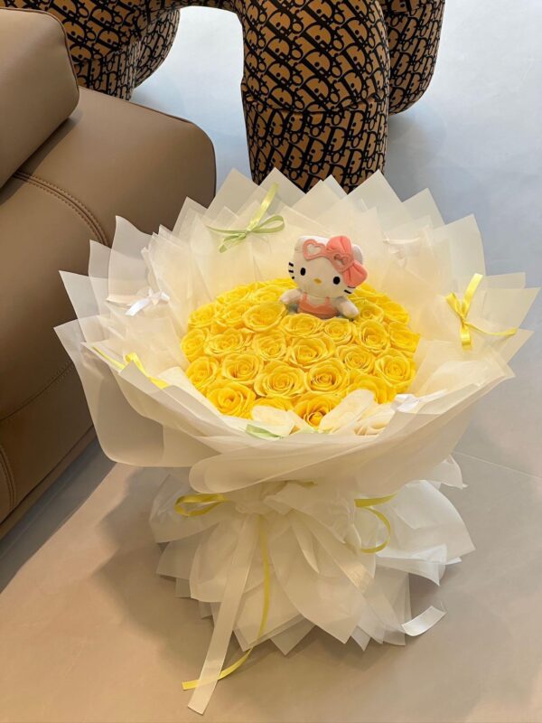 52支 黄色永生花花束